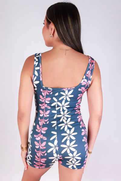 Jeans Warehouse Hawaii - PRINT CASUAL ROMPERS - PLUMERIA TIARE CATSUIT ROMPER | By LUZ