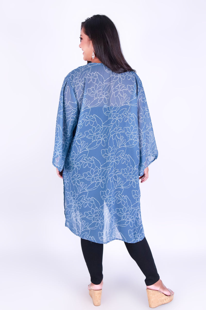 GARDENIA CHIFFON CARDIGAN