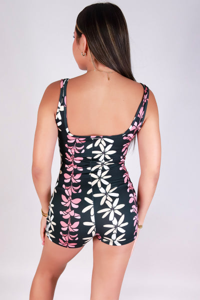 Jeans Warehouse Hawaii - PRINT CASUAL ROMPERS - PLUMERIA TIARE CATSUIT ROMPER | By LUZ
