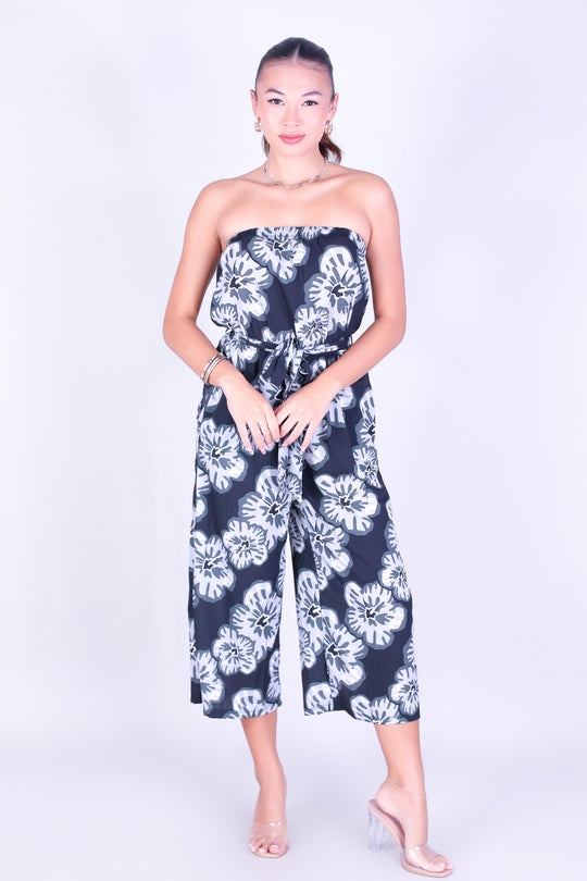 WATERCOLOR HIBISCUS TUBE JUMPSUIT