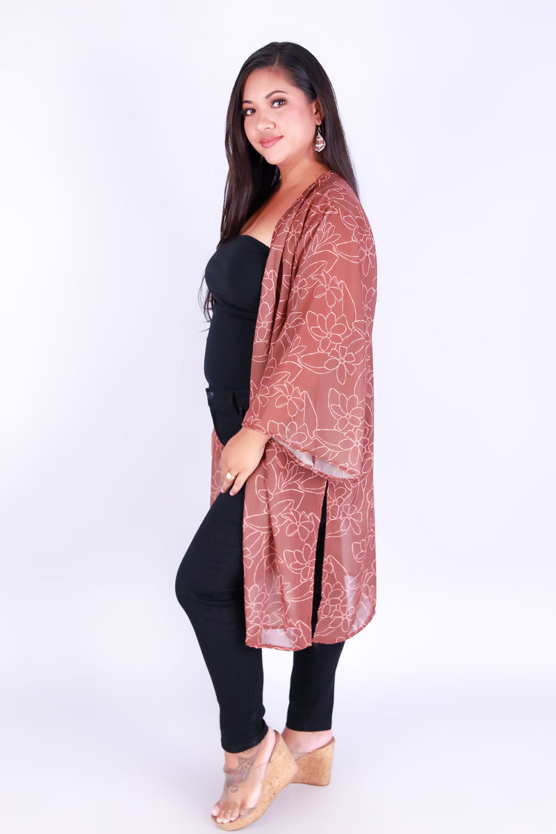 GARDENIA CHIFFON CARDIGAN