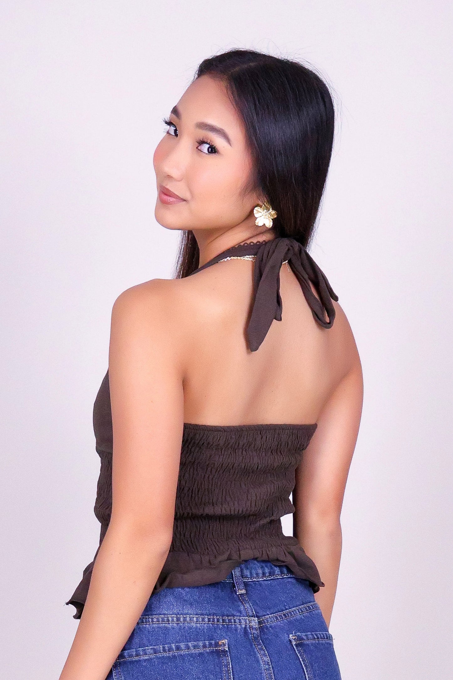 MIDNIGHT CURVE HALTER TOP