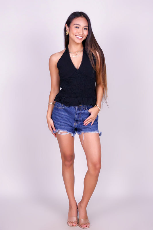 MIDNIGHT CURVE HALTER TOP