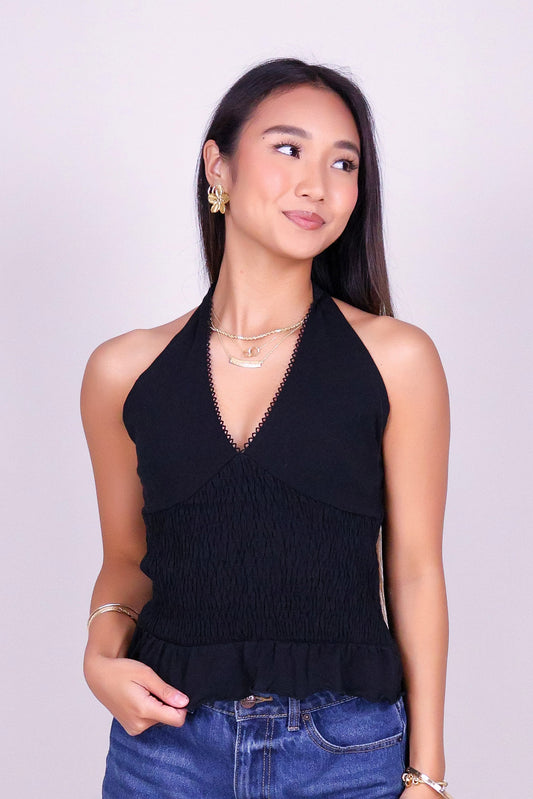MIDNIGHT CURVE HALTER TOP