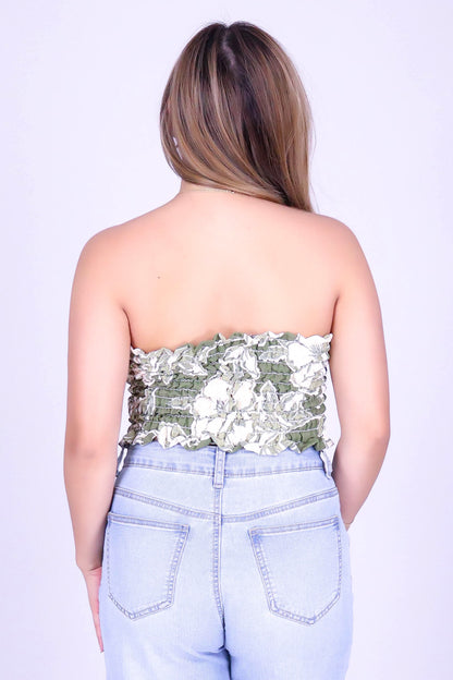 IN FULL BLOOM SMOCKED TUBE TOP