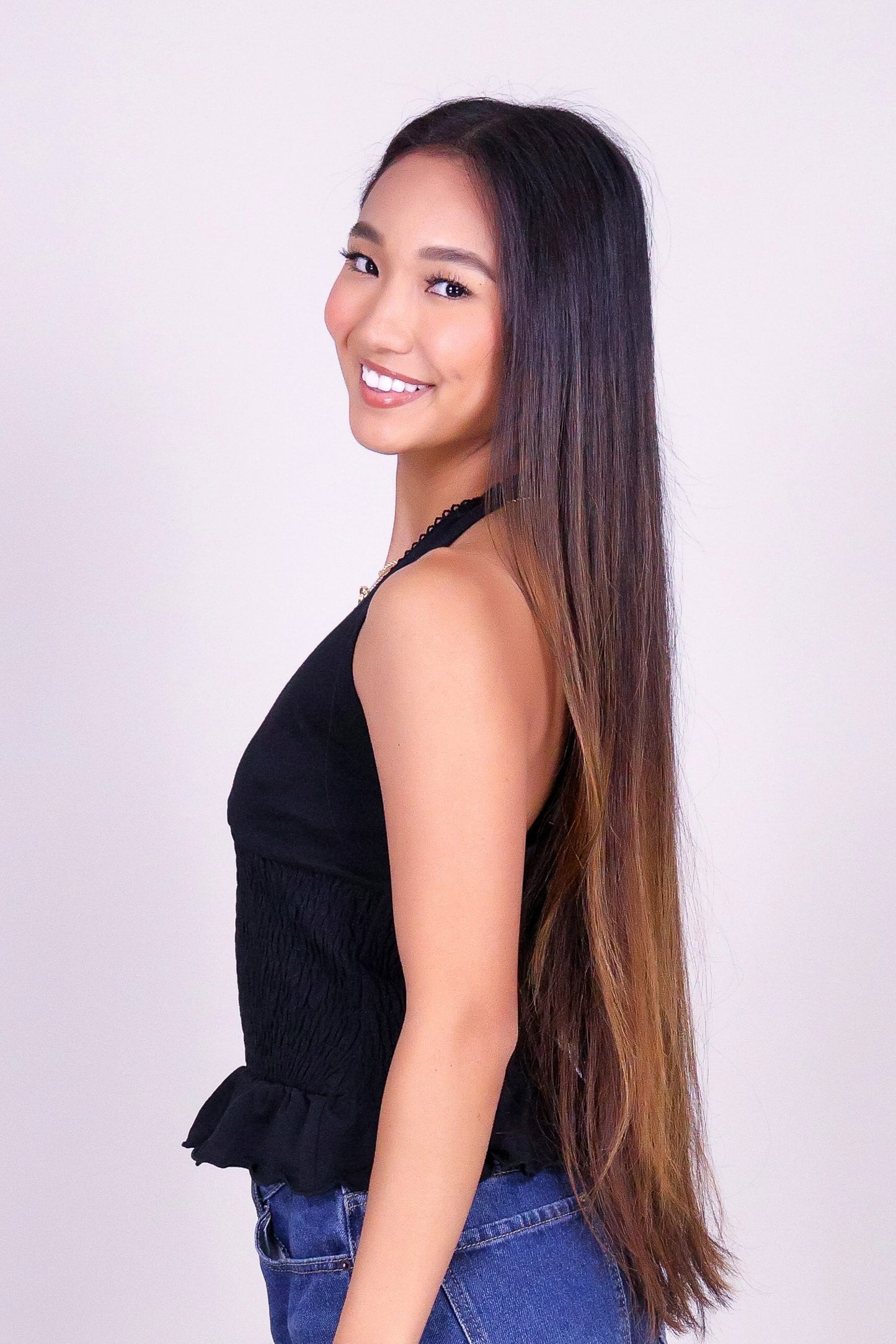 MIDNIGHT CURVE HALTER TOP