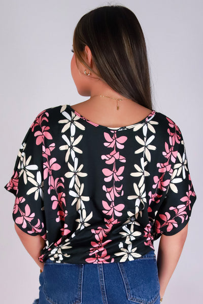 Jeans Warehouse Hawaii - SS PRINT - PLUMERIA TIARE DOLMAN TOP | By LUZ