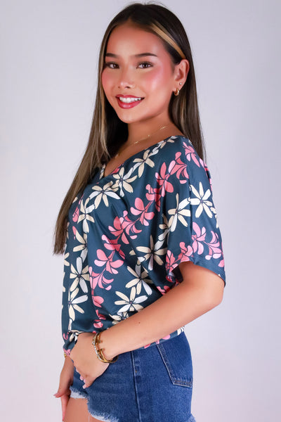 Jeans Warehouse Hawaii - SS PRINT - PLUMERIA TIARE DOLMAN TOP | By LUZ