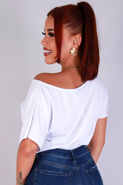 Jeans Warehouse Hawaii - S/S SCREEN - HIBISCUS OFF SHOULDER TOP | By LUZ