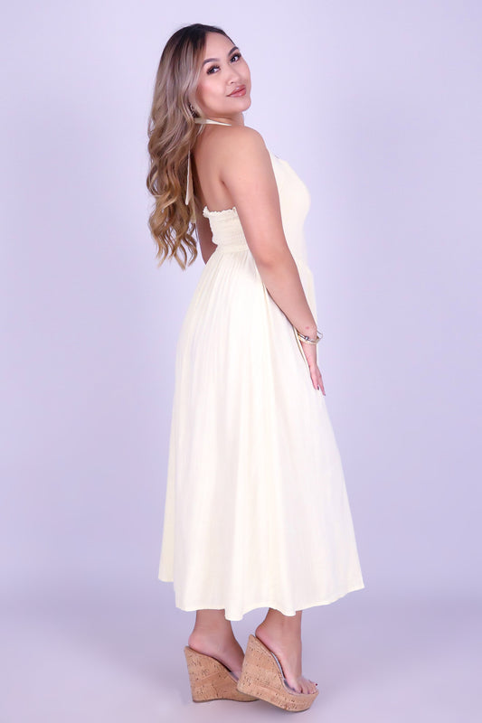 STOLEN GLANCES MIDI DRESS