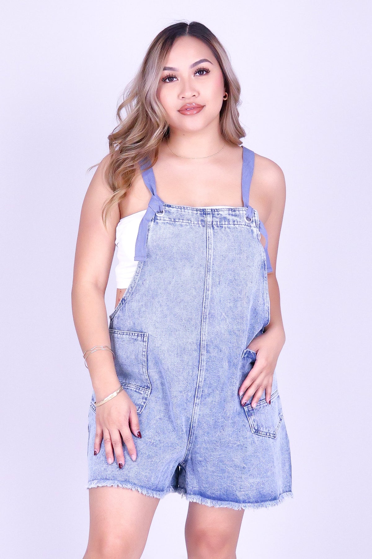 MADE FOR THIS DENIM ROMPER
