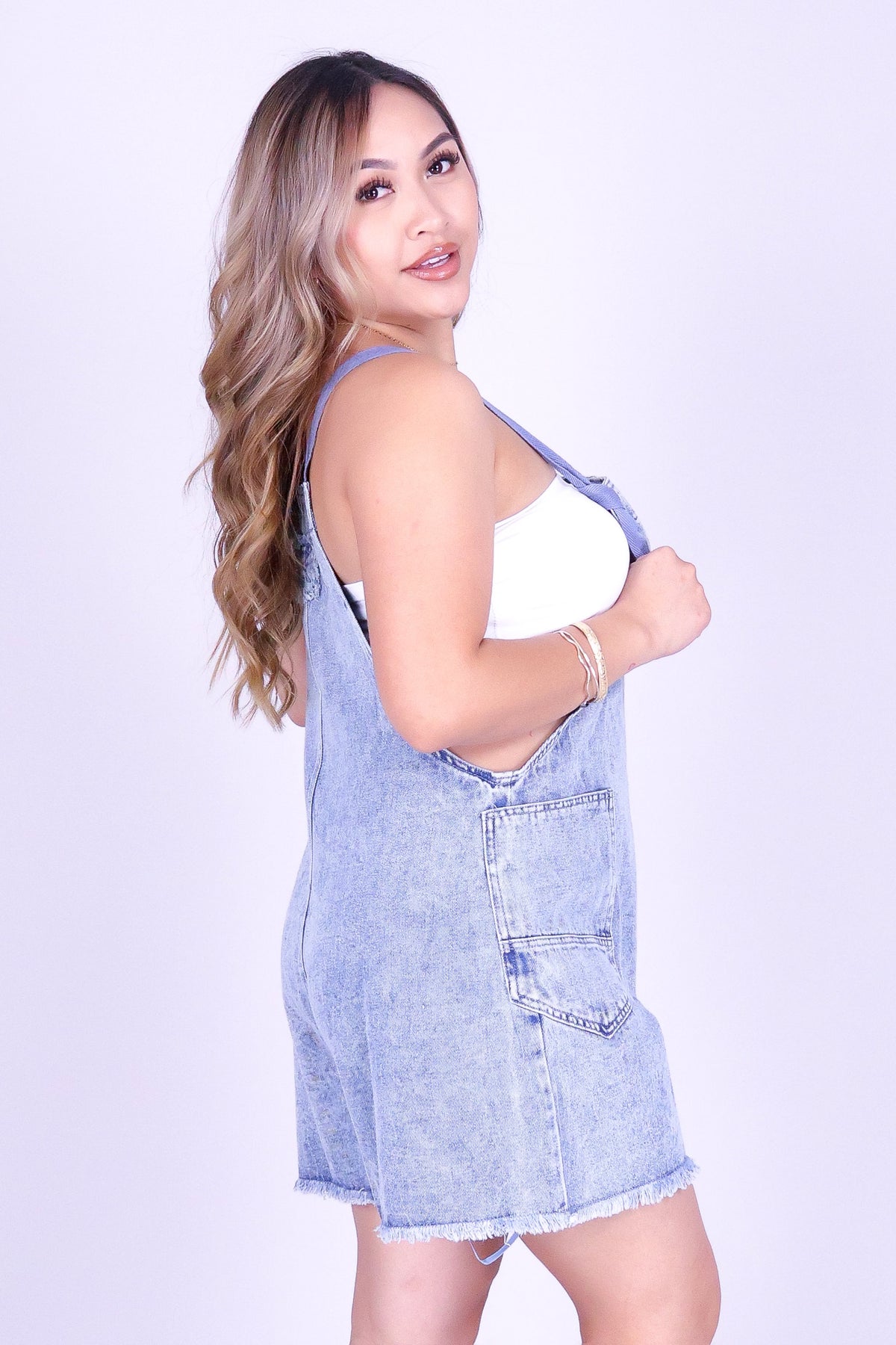 MADE FOR THIS DENIM ROMPER