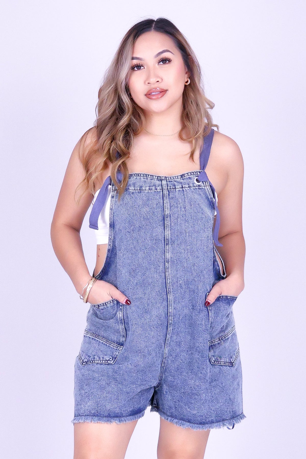 MADE FOR THIS DENIM ROMPER
