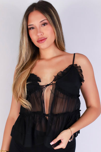 Jeans Warehouse Hawaii - SL CASUAL SOLID - AFTER DARK MESH TOP | By PAPERMOON/ B_ENVIED