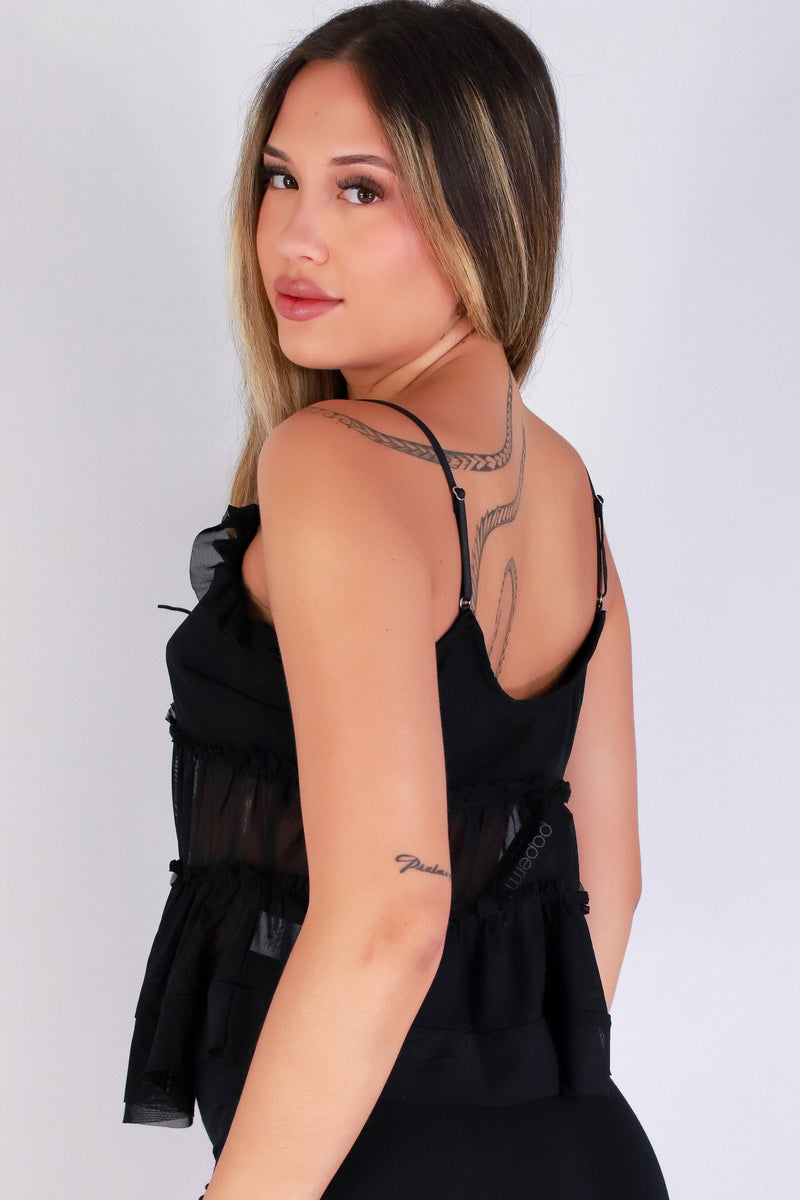 Jeans Warehouse Hawaii - SL CASUAL SOLID - AFTER DARK MESH TOP | By PAPERMOON/ B_ENVIED