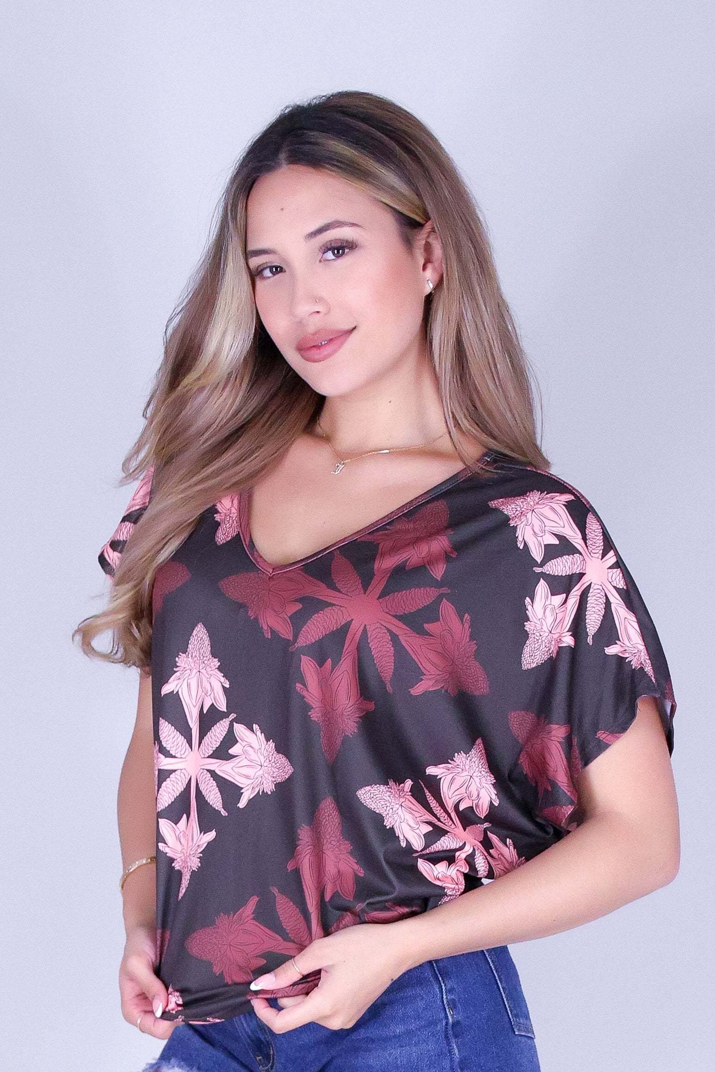 TORCH GINGER QUILT DOLMAN TOP