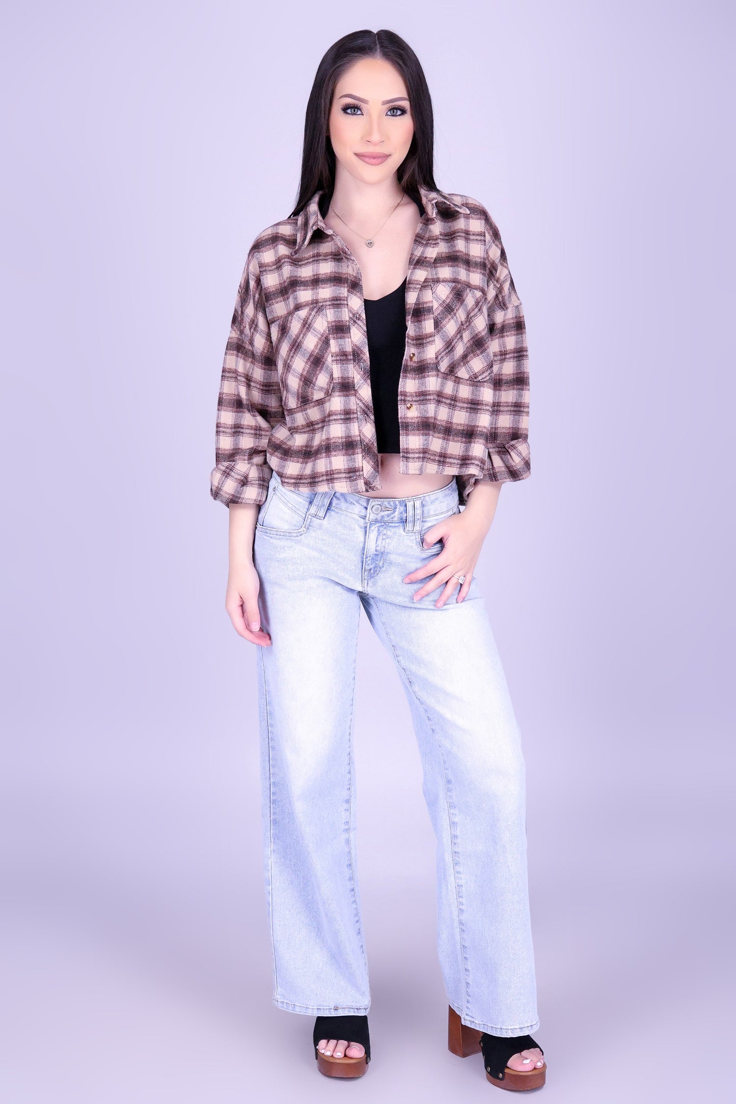 CHASING AUTUMN PLAID TOP