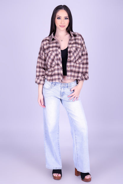 CHASING AUTUMN PLAID TOP