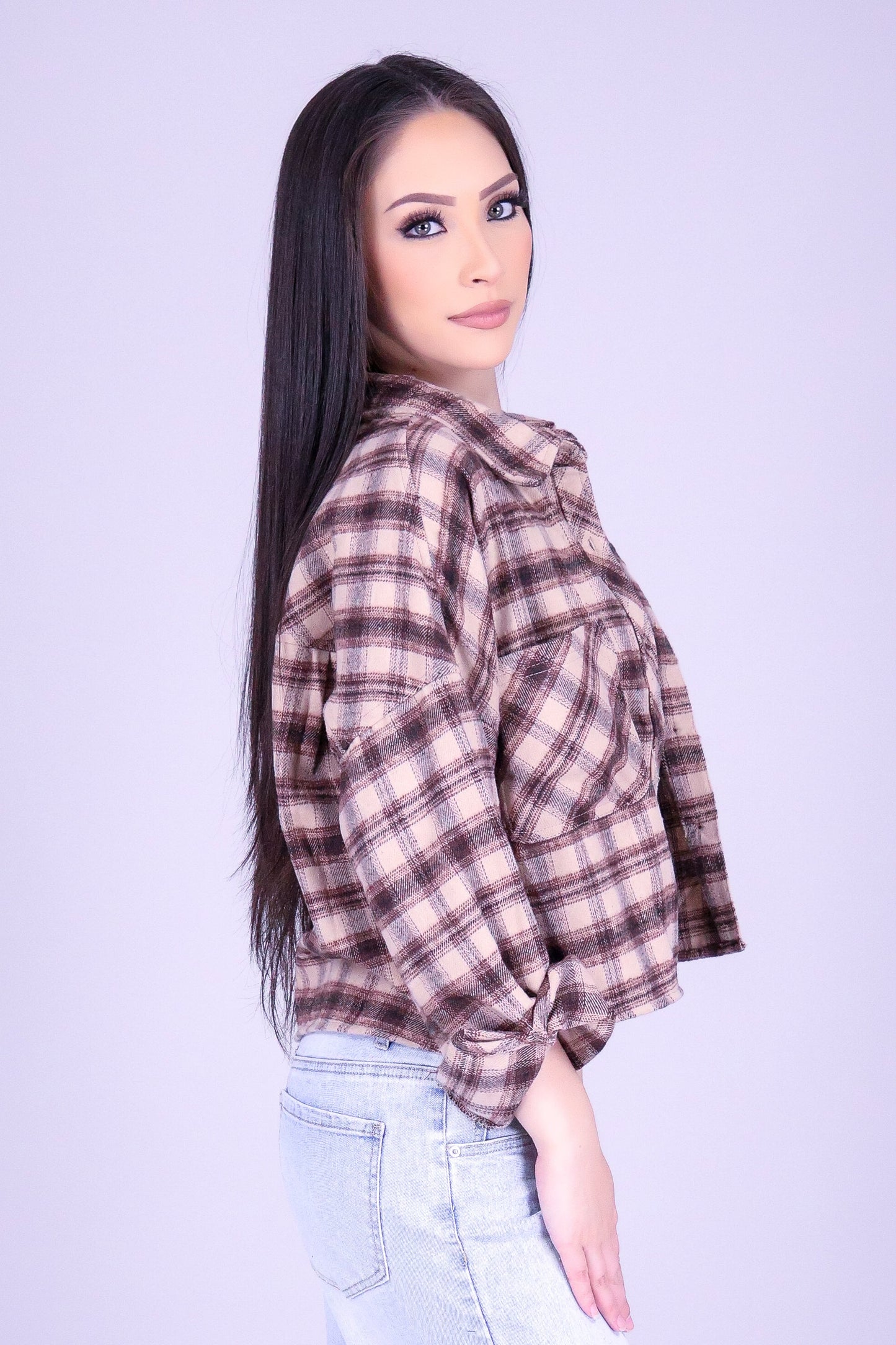 CHASING AUTUMN PLAID TOP