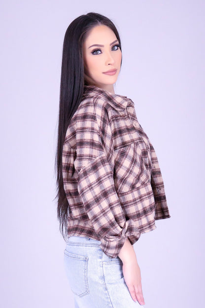 CHASING AUTUMN PLAID TOP