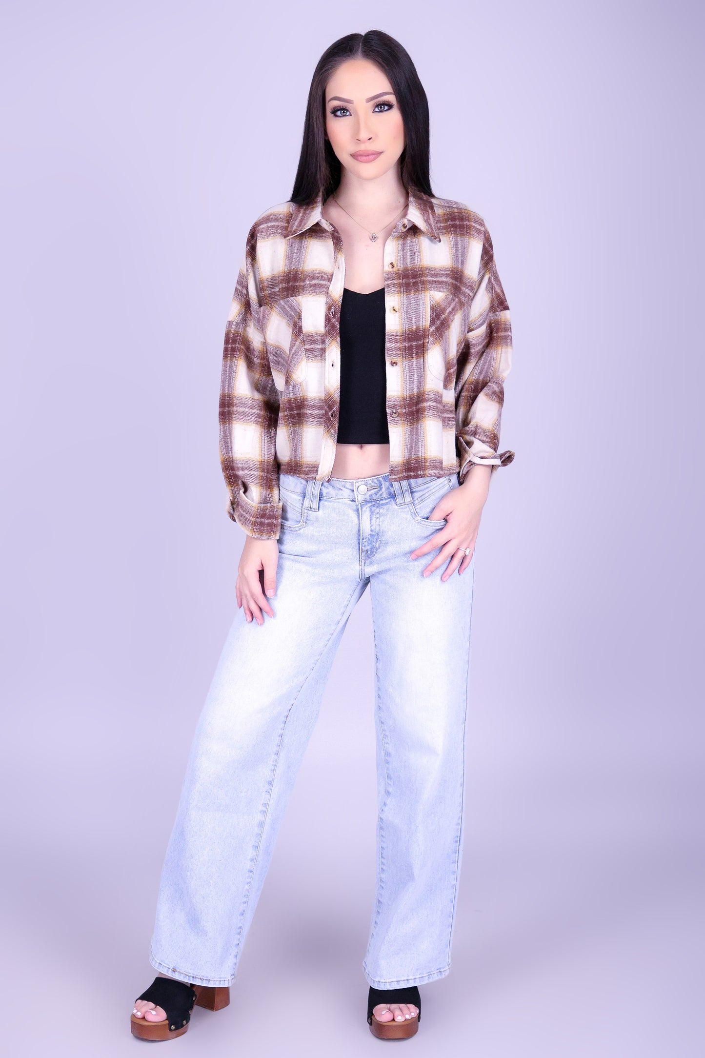 CHASING AUTUMN PLAID TOP