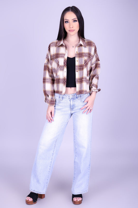 CHASING AUTUMN PLAID TOP