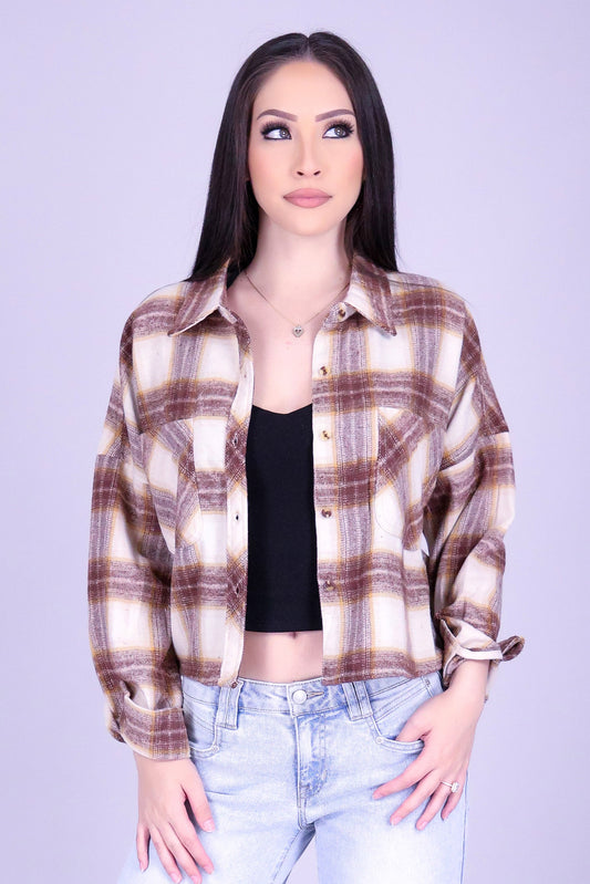 CHASING AUTUMN PLAID TOP