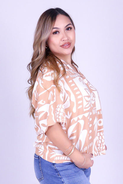 ON THE COAST BUTTON DOWN TOP
