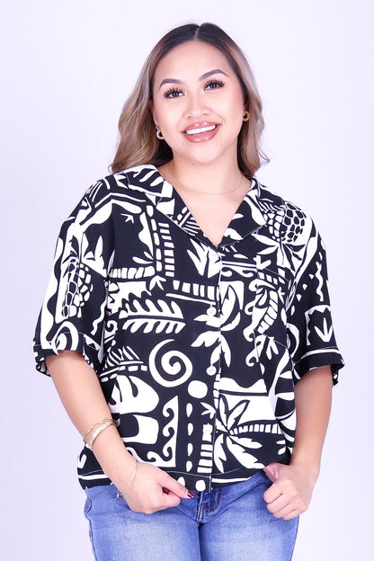ON THE COAST BUTTON DOWN TOP