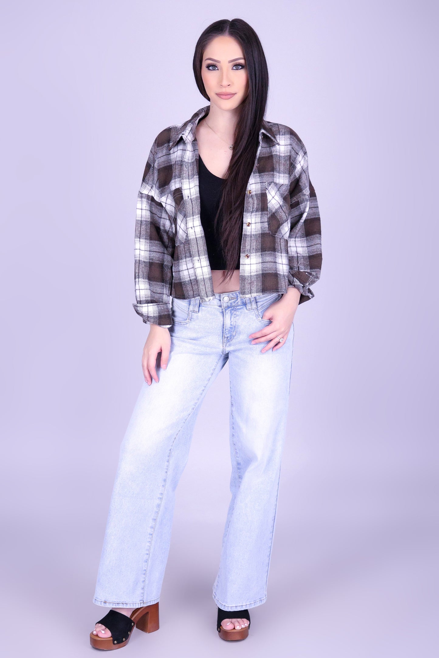 CHASING AUTUMN PLAID TOP