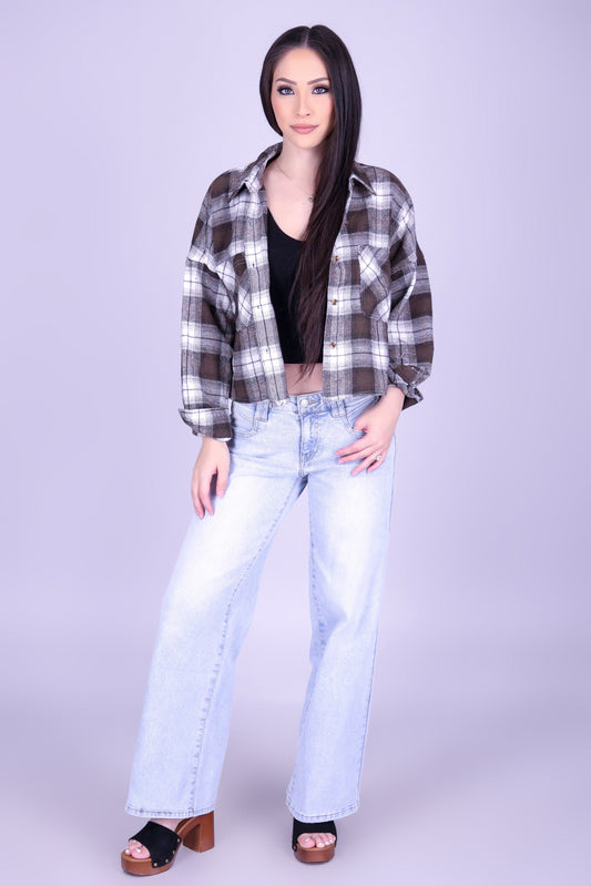 CHASING AUTUMN PLAID TOP
