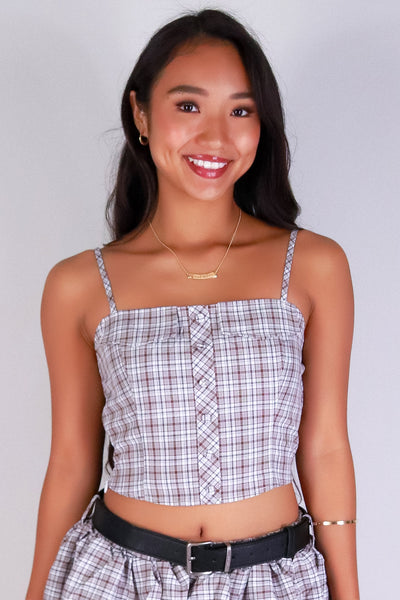 Jeans Warehouse Hawaii - MATCHING SEPARATES - CHECKED IN CROP TOP | By LOVE POEM