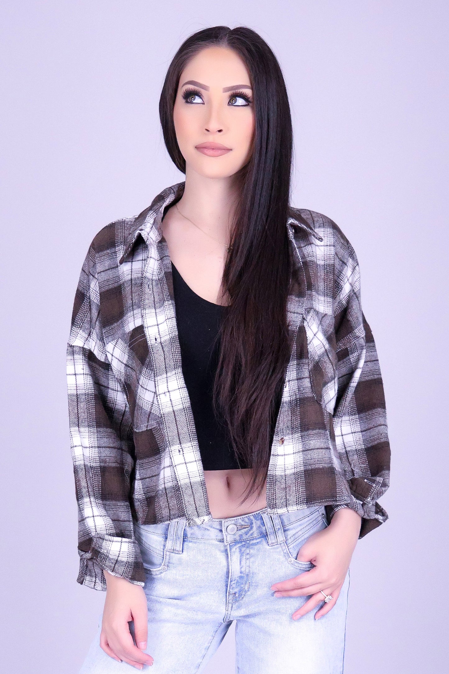 CHASING AUTUMN PLAID TOP