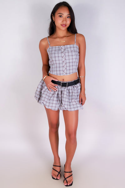 Jeans Warehouse Hawaii - MATCHING SEPARATES - CHECKED IN SKORT | By LOVE POEM