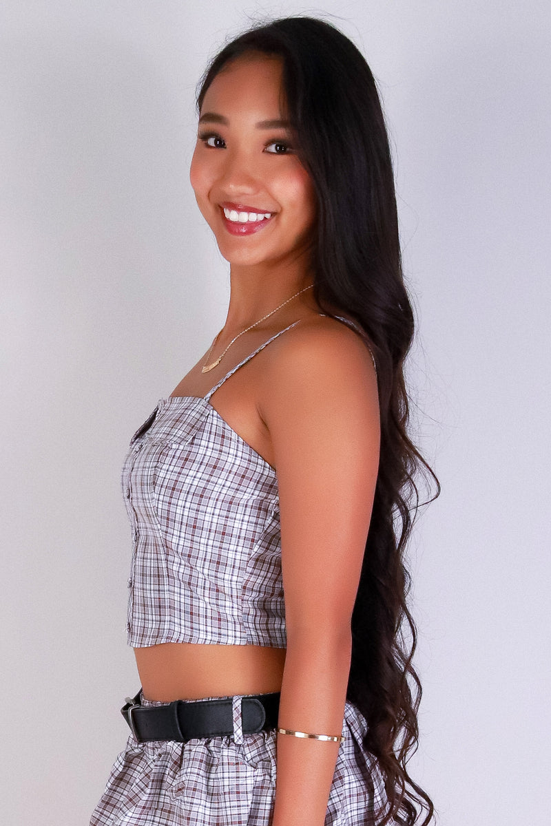 Jeans Warehouse Hawaii - MATCHING SEPARATES - CHECKED IN CROP TOP | By LOVE POEM
