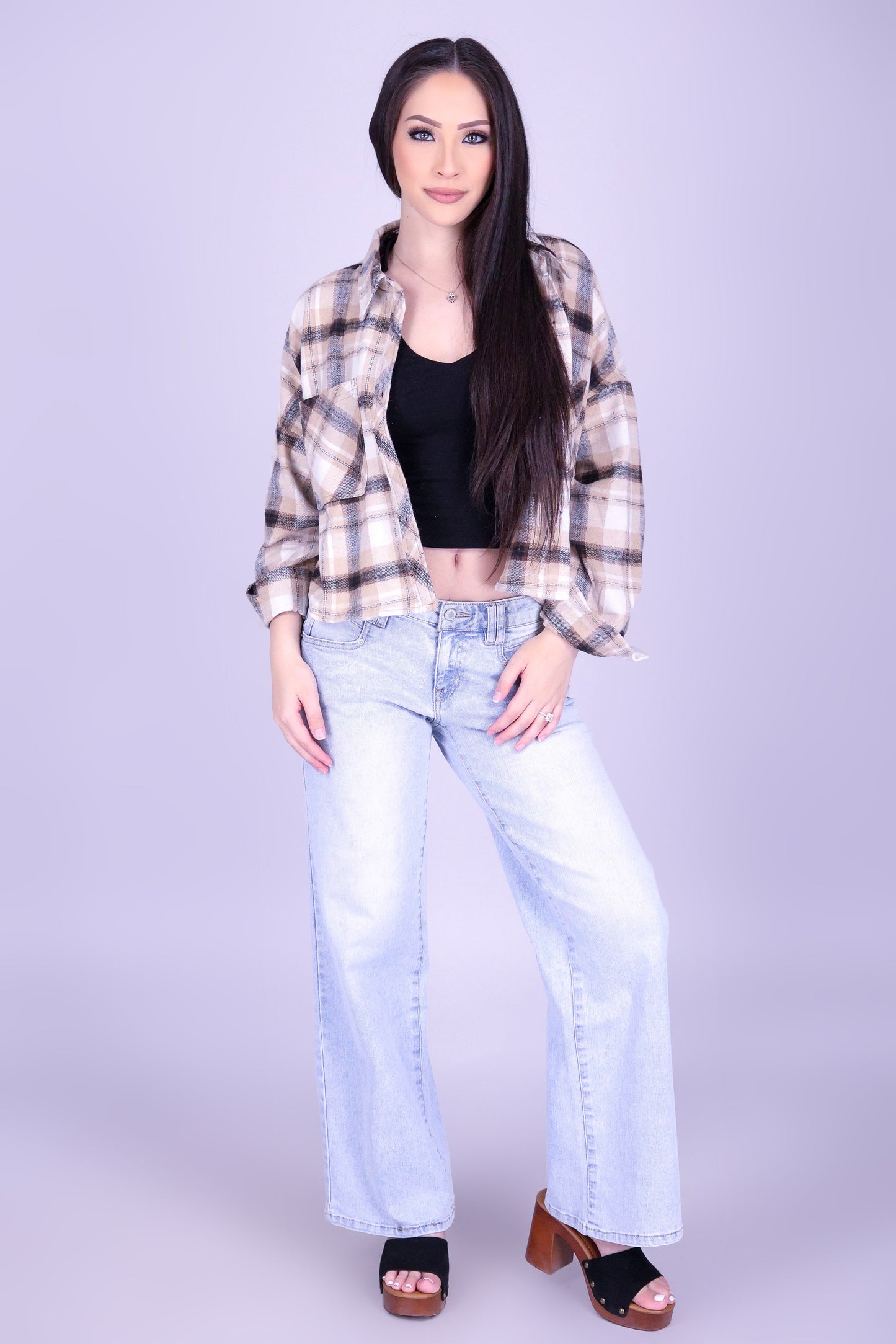 CHASING AUTUMN PLAID TOP