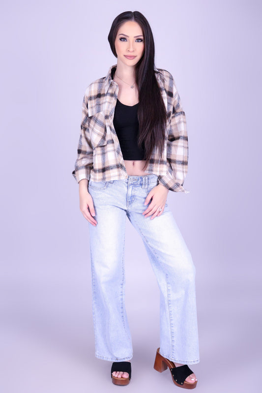 CHASING AUTUMN PLAID TOP