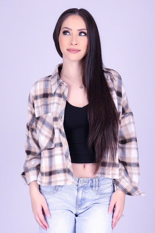CHASING AUTUMN PLAID TOP