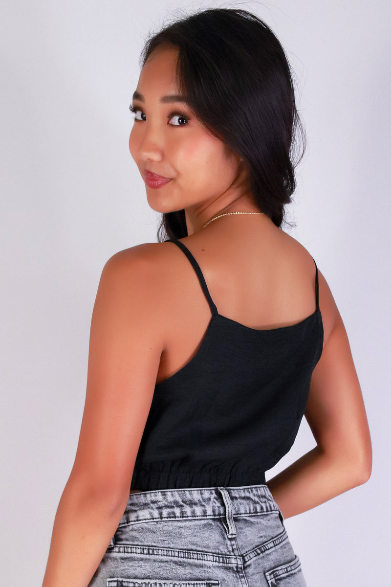 Jeans Warehouse Hawaii - TANK SOLID WOVEN DRESSY TOPS - READY FOR IT CROP TOP | By MINE FASHION