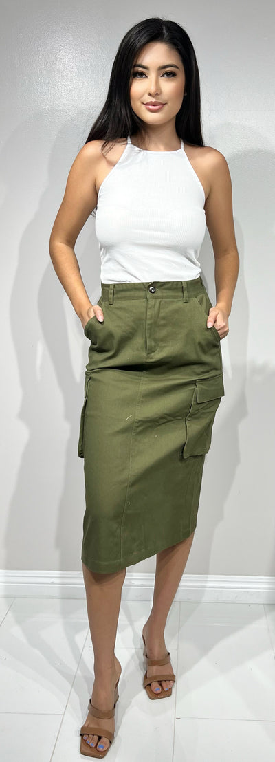 Jeans Warehouse Hawaii - SOLID LONG SKIRTS - CARGO MIDI SKIRT | By VERY J