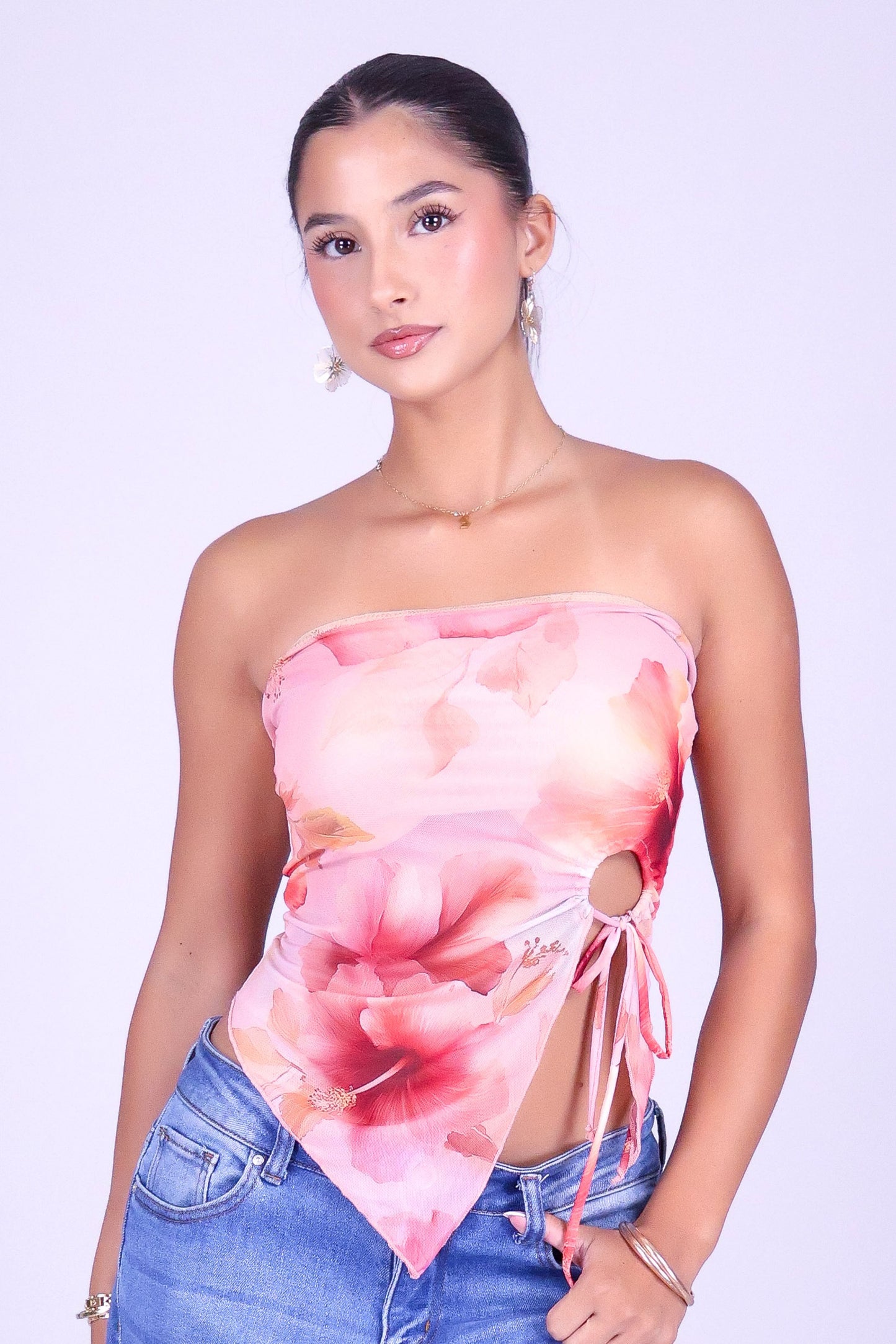SUNSET HIBISCUS TUBE TOP