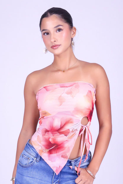 SUNSET HIBISCUS TUBE TOP