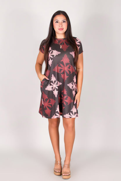 TORCH GINGER QUILT TRAPEZE DRESS