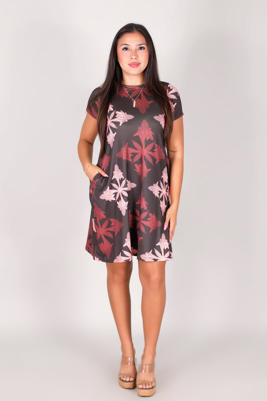 TORCH GINGER QUILT TRAPEZE DRESS