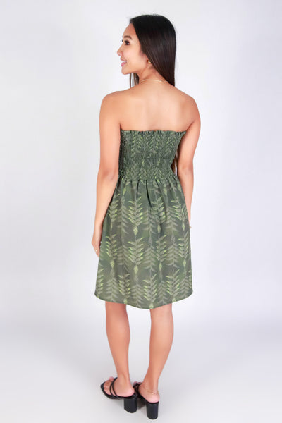HELICONIA SMOCKED BABYDOLL DRESS