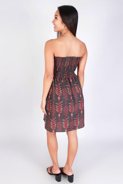HELICONIA SMOCKED BABYDOLL DRESS