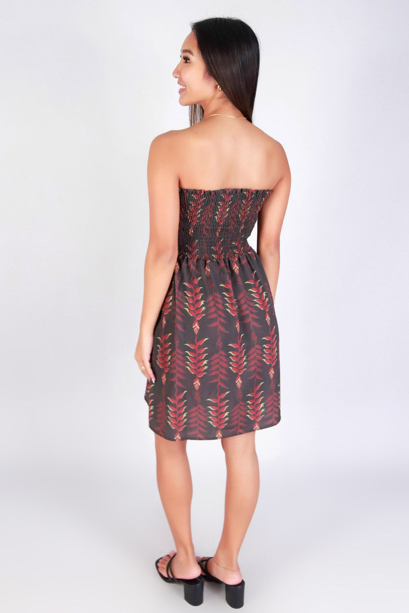 HELICONIA SMOCKED BABYDOLL DRESS