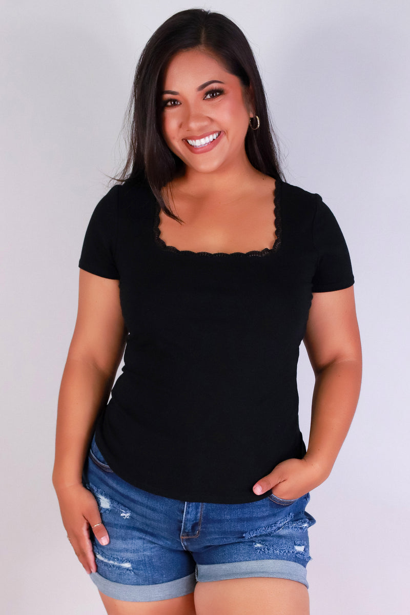 Jeans Warehouse Hawaii - PLUS S/S Knit Top - FOR YOU ONLY TOP | By CRESCITA APPAREL/SHINE I