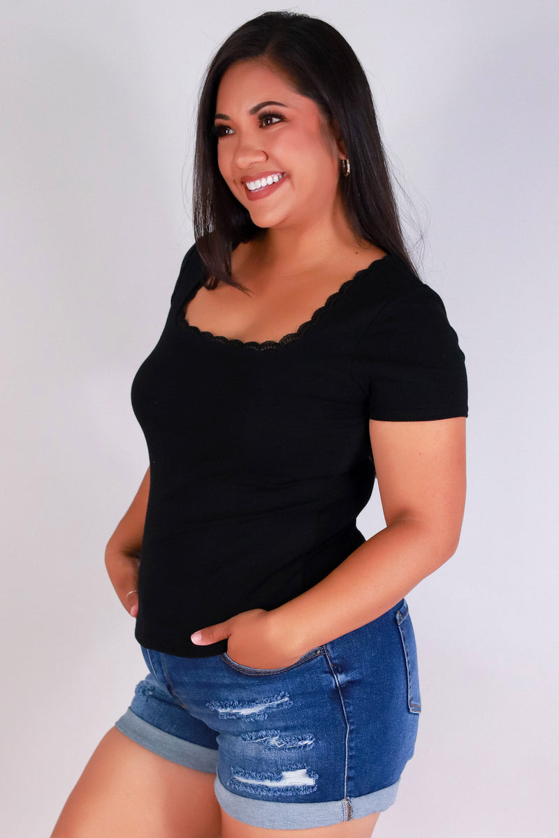 Jeans Warehouse Hawaii - PLUS S/S Knit Top - FOR YOU ONLY TOP | By CRESCITA APPAREL/SHINE I