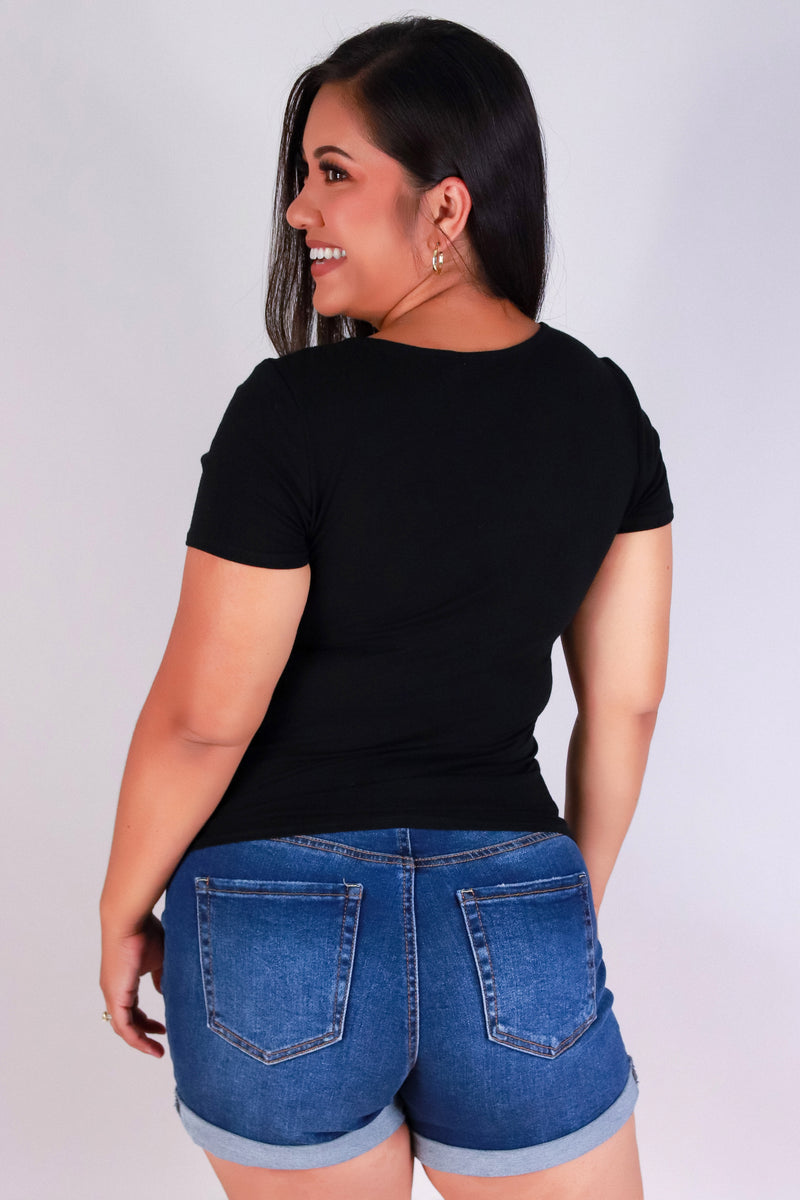 Jeans Warehouse Hawaii - PLUS S/S Knit Top - FOR YOU ONLY TOP | By CRESCITA APPAREL/SHINE I